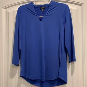 Jones New York Blue Blouse w/Silver Embellishment